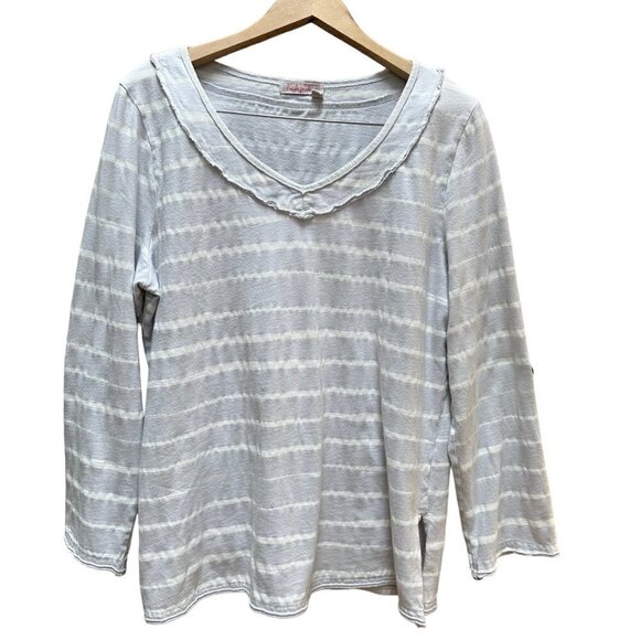 Fresh Produce Shirts Tunics Long Sleeve Pink Gray V-Neck Lot of 2 Size XS/S - Picture 2 of 10